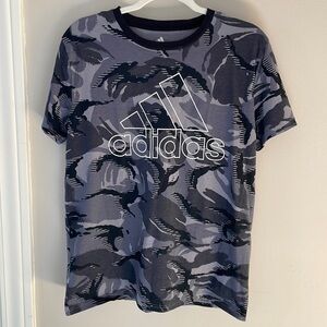 Adidas Youth Boy Grey Black Camo Cotton Short Sleeve T-Shirt XL 18 20 New NWOT